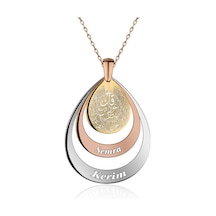 İndigo Takı Nas Sureli Isimli Damla Gümüş Kolye