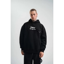Epilons Zenda1125 Polızeı Premium Kalite Kapşonlu Dijital Patchli Sweatshirt - Siyah Zenda478
