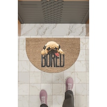 Rugmood Modern Dijital Paspas Kahverengi Pug Bored Paspas - Kapı Önü Paspası
