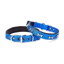 Doggie Comfort Dokuma Kemikli Köpek Boyun Tasması M Mavi 2x3