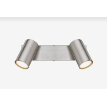 Mylights Demet Habek Paslanmaz İnoxx Aplik Panasonic Gün Işığı Led Ampullü İkili Led Spot Avize Hareketli Başlıklar Gümüş Gri