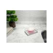 Buççin Online Mağaza Sabunluk Modern Gümüş Tasarımlı Akrilik 12x8x3cm Akrilik Turuncu Çok Renkli