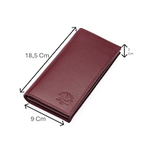 Westpolo Bol Kart Bölmeli Hakiki Deri Kağıt Para Ve Telefon Bölmeli Uzun Unisex Cüzdan - Bordo Bordo