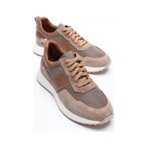 Erkek Hakiki Deri Süet Sneaker Paraşüt Detaylı Vizon Zerox Vizon