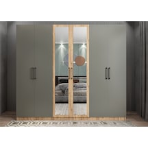 Kayra 6 Kapaklı Gardırop Dolap Çam Füme