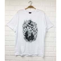 Stoned&Fame Unisex Beyaz Kuru Kafa Baskılı T-shirt Beyaz Stoned&Fame Unisex Beyaz Kuru Kafa Baskılı T-shirt Beyaz