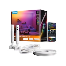 Skyline Kitli Govee Led Şerit, Düşük Doygunluğa Sahip Rgbwwıc Led Şerit Renkli Aydınlatma, Matter, Alexa Ve Google İle Uyumlu, 154+ Sahne, Bölümlü Renk Kontrolü, Kayan Duvara Montaj, 4 M Siyah