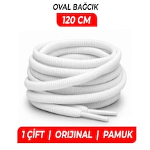 120 cm - Oval Spor Ayakkabı Bağcığı, Sneaker, Koşu, Yürüyüş Ve Günlük Ayakkabılar İçin Dayanıklı Pamuk Bağı , Premium Bağcık - 1 Çift - Beyaz