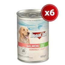 Bonacibo Somonlu Konserve Yetişkin Köpek Maması 6 x 400 G