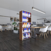 Kenzlife Klasörlük Raflı Rona Cvz 175 80 30 Kitaplık Ofis Arkalıksız Çok Renkli