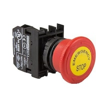 Emas B100ee B Serisi Plastik 1no Acil Stop 40 Mm Çevirmeli Etiketli Kırmızı 22 Mm Buton
