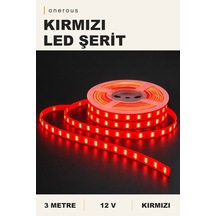 Onerous 3 M 12v Kırmızı Led Şerit, Yapışkanlı