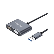 Usb-a To 4k 30hz Hdmı Ve 1080p 60hz Vga Görüntü Çevirici Kablo Çok Renkli