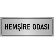 Metal Yönlendirme Levhası, Departman Kapı İsimliği Hemşire Odası 10x20 cm Gümüş Renk