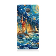 General Mobile Gm5 Plus Uyumlu Masalsı Şehirde Geceler Desenli Silikon Kılıf Çok Renkli