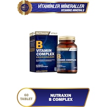 Nutraxin B Complex Vitamin 60 Tablet - B1, B2, B3, B5, B6, B12, Folik Asit, Biotin, Kolin, İnositol
