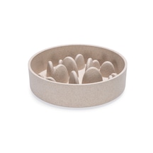 Beeztees Dbl Köpek Yavaş Besleme Mama Kabı, Bambu, Bej, 17cm, 800