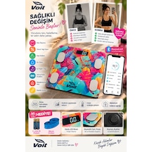 Voit Colorful Bluetooth Baskül Dijital Akıllı Tartı Yağ Ölçer Tartı