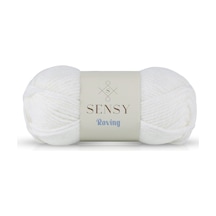 Sensy Premium Roving El Örgü Ipi Yün İpi Atkı Bere Ipi Kazak Panço Yün İp Hırka İpi Beyaz
