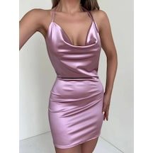 Kadın Boyundan İnce Askılı Elbise S3585 Pembe
