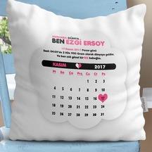 Kişiye Özel Takvimli Doğum Hatırası Kız Bebek Dekoratif Beyaz Yas (246563026)