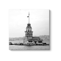 Kulesi Siyah Beyaz Tablosu 40 X 40 -