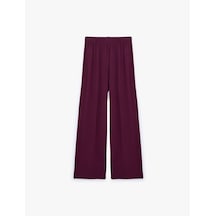 Koton Beli Lastikli Bol Paça Viskon Pijama Altı Bordo 7wlk40078mk