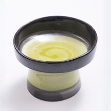 Eğimli Yüksek Seramik Mama Kabı 350 Ml- Siyah Sarı Desen