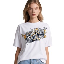 Zar Oversize Unisex T-shirt Beyaz