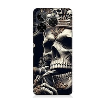 General Mobile Era 50 Uyumlu Taçlı Kafatası Desenli Silikon Kılıf Çok Renkli