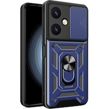 Hnrlıshp Newface Vivo Y27 Kılıf Pars Lens Yüzüklü Silikon - Lacivert