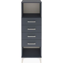 Arges Dolap Tek Raflı 4 Çekmeceli 44x30x134 Antrasit-antrasit Antrasit