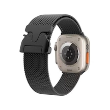 Apple Uyumlu Watch 10 42mm Mtr Krd-25 Metal Hasır Kordon-siyah