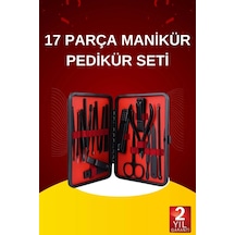 17 Parça El Ayak Bakım Seti Tırnak Temizleme Manikür Pedikür Cımbız Törpü Tırnak Makası 16583409