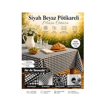 Masa Örtüsü - Siyah Beyaz Pötikareli Piknik Örtüsü Sofra Bezi Kareli Balkon Bahçe Kamp Örtüsü