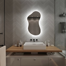 50x90 Cm Asimetrik Led Ayna Dokunmatik Ve Dimmable - 6500k Beyaz Işık Beyaz 50x90 Cm Asimetrik Led Ayna Dokunmatik Ve Dimmable - 6500k Beyaz Işık Beyaz