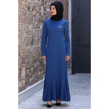 Azra Tesettür Elbise Mavi Mavi
