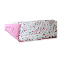 100X150 Cm Pamuklu Kumaştan Bebek Yorganı Kelebekli Desen/Pembe