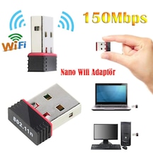 USB 2.0 Kablosuz Nano Wi-Fi Adaptör 150 Mps