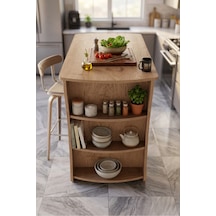 Bezos Mutfak Masası Mutfak Adası Ada Masa Bar Masası Kahvaltı Masası Raflı Çok Amaçlı Dolap Modern Masa 120x60 Cm 9838 Sepet Ventra Çok Renkli