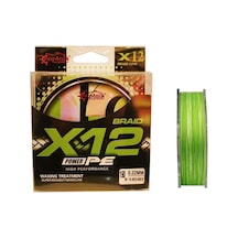 Captain X12 Power Pe 12 Örgü Spin İp Misina 150mt Green White Standart - 0.14 Mm