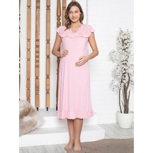 Limissi İmissi Ohusa Gecelik Fırfırlı Aplikeli Pijama Takımı - Pembe Xs / M