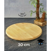 Bambu Sunumluk 30 Cm Döner Standlı Düz Bölmesiz