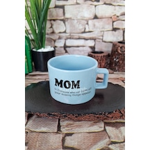 Mom Noun Definition Baskılı Anneler Günü Kare Kulplu Fincan Mavi Kupa Bardak MAvi