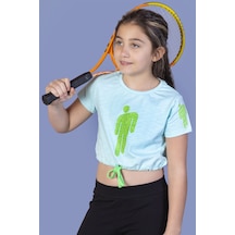Toontoy Kids Toontoy Kız Çocuk Crop Model Baskılı Taş İşlemeli Tişört Su Yeşili Toontoy Kids Toontoy Kız Çocuk Crop Model Baskılı Taş İşlemeli Tişört Su Yeşili