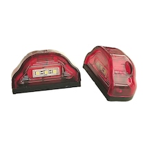 2 Adet Tır Kamyon Dorse Plaka Lambası Kobra Kırmızı 12-24 Volt
