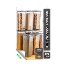 Vienev Poly Kapak 1.75 L Saklama Kabı Antrasit - Beyaz 9'lu Antrasit - Beyaz