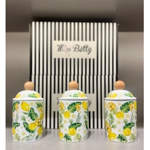 Citrus Porselen 3'lü Baharat Takımı Çok Renkli