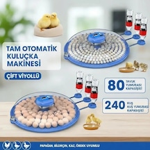 80 Ve 240 Kapasiteli Fonksiyonel Tam Otomatik Kuluçka Papağan Mini Kuş T.uk Kaz Ördek Uyumlu