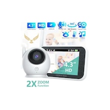Crow's Tech Ct-lcd Ekranlı Gece Görüşlü Bebek Monitörü - Bebek Izleme Kamerası Oda Sıcaklığı Kontrollü Kablosuz Beyaz